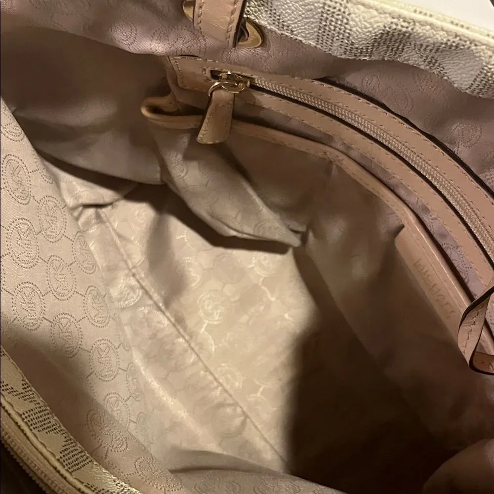 Michael Kors Beige Monogram Tote and Wallet